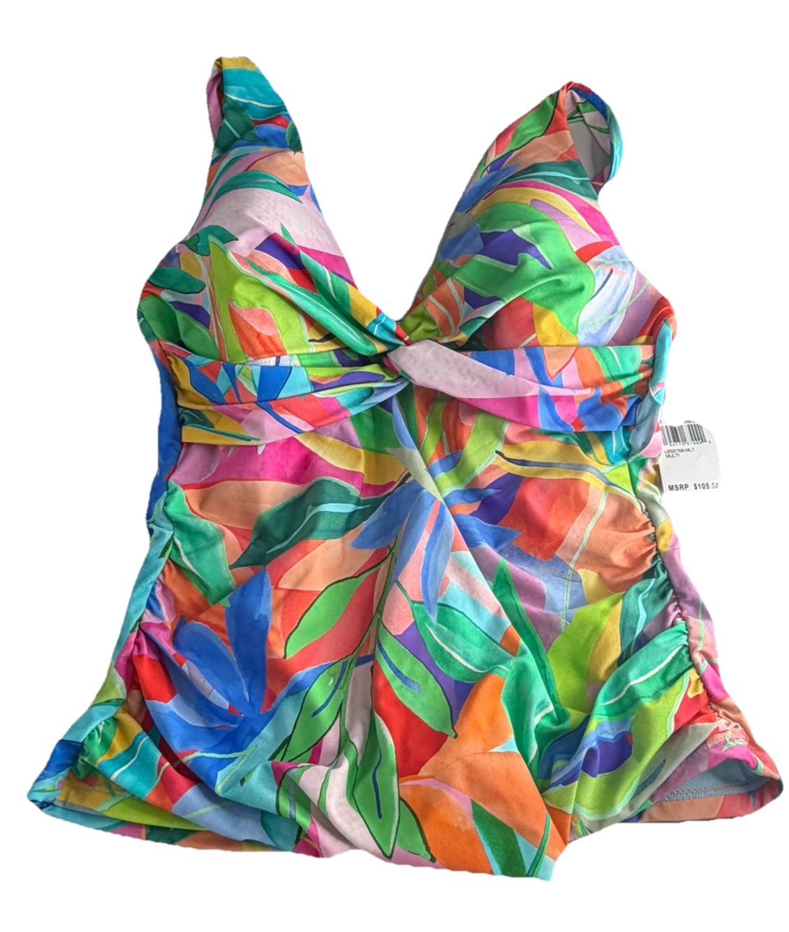 La Blanca Women’s Swim Multicolor Tropical tummy control Tankini Top Sz. 12 NWT
