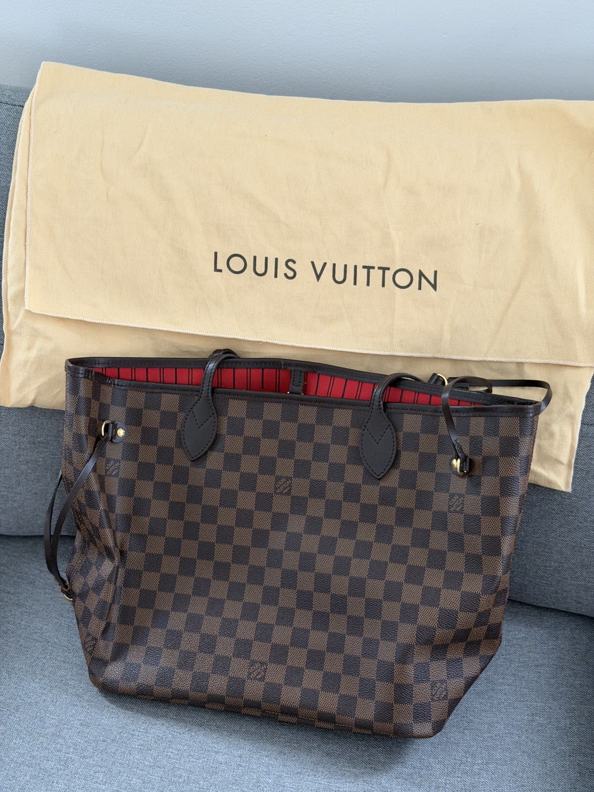 Louis Vuitton Neverfull Tote MM Damier Ebene Canvas