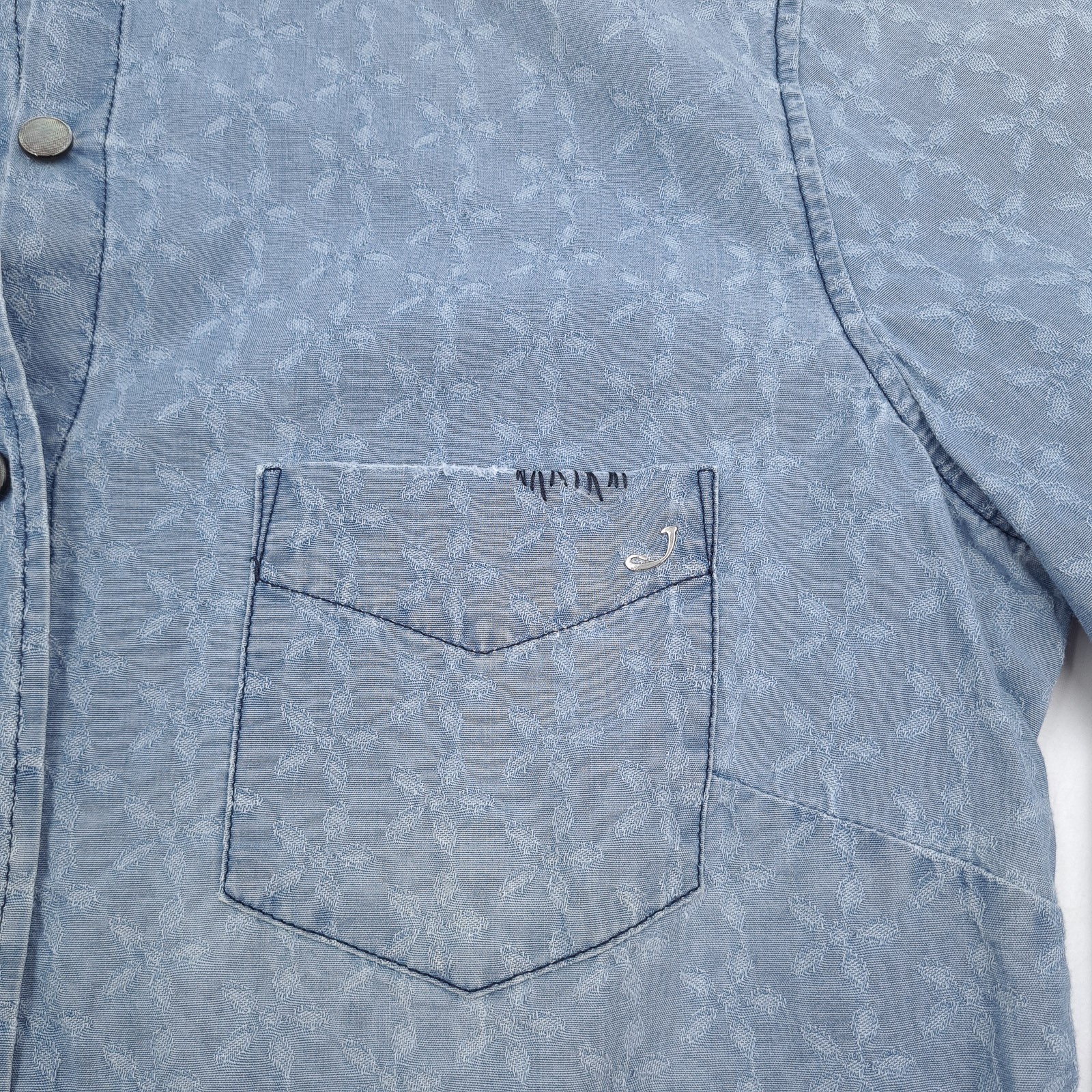Jacob Cohen Denim Shirt Blue Geo Button Up Casual Everyday Women Lt1 Size S