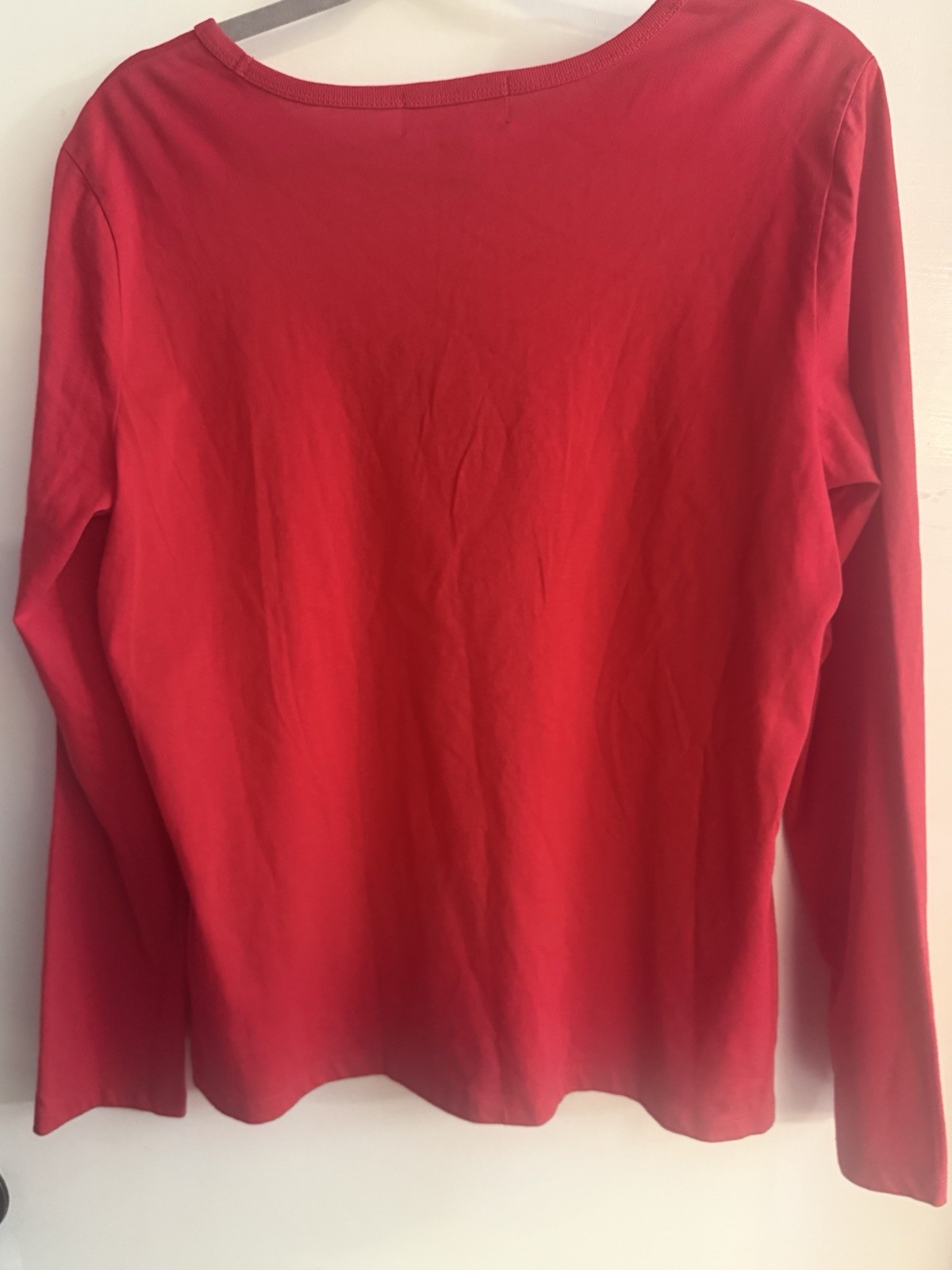 Lauren Active Ralph Lauren Red Cotton Knit Embroidered Logo Crew Neck Tee XL