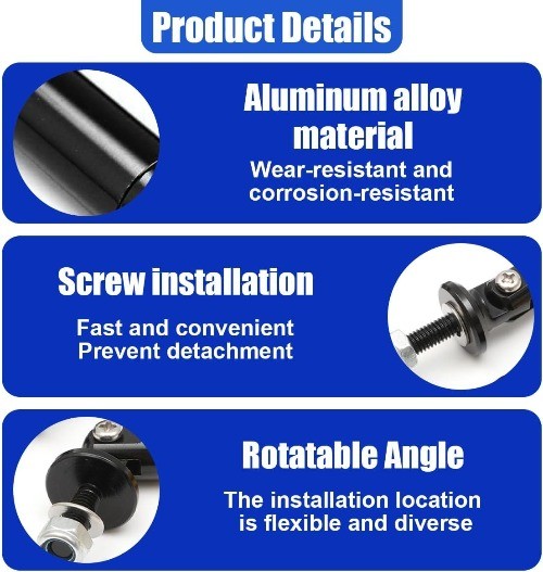 2PCS 8″-11″ Adjustable Splitter Strut Rods, Automotive Front Bump Color: Black