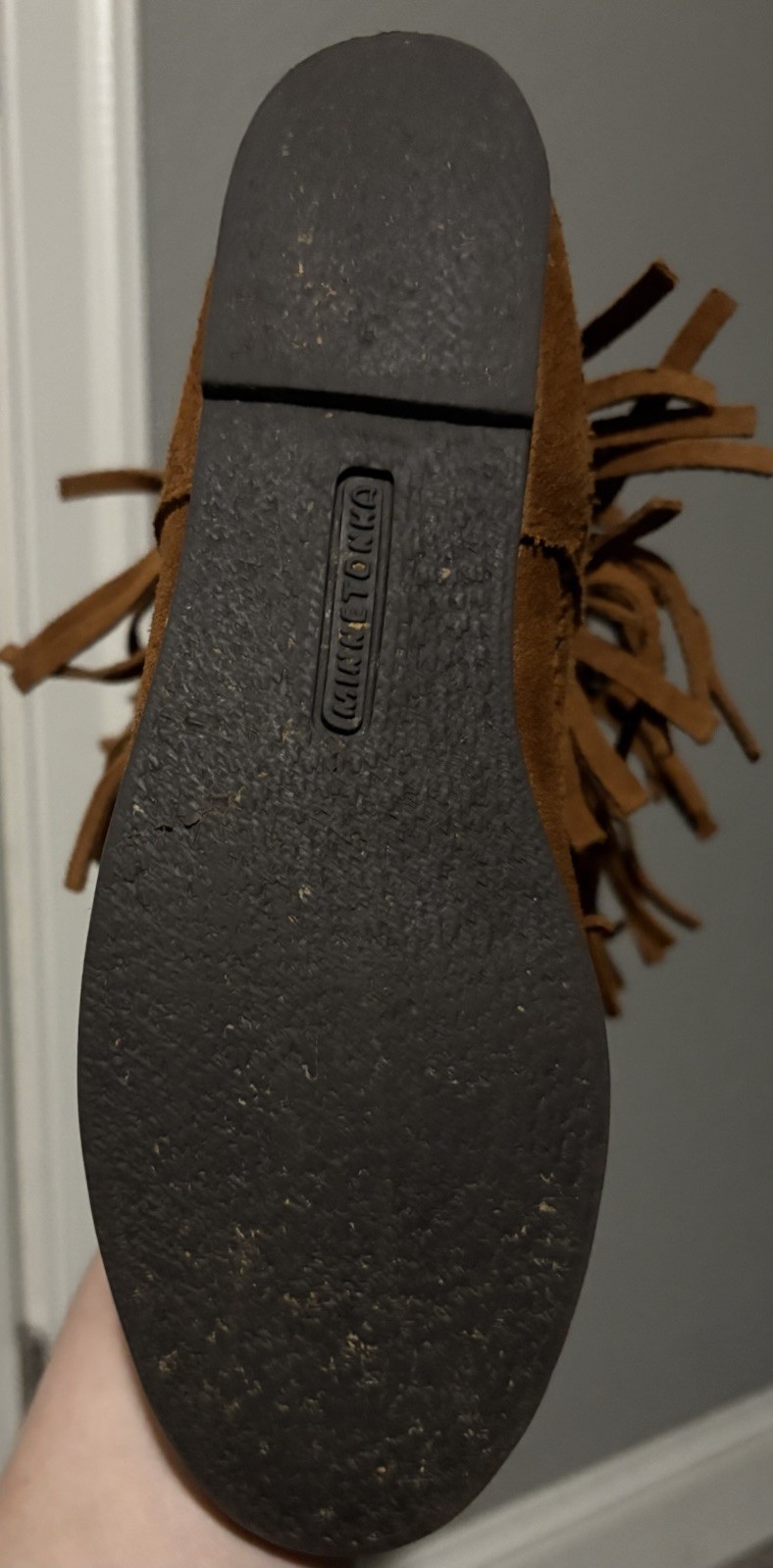Minnetonka 1632 Women’s Brown Suede Fringe Mid-Calf Pull-On Boots US 7 M