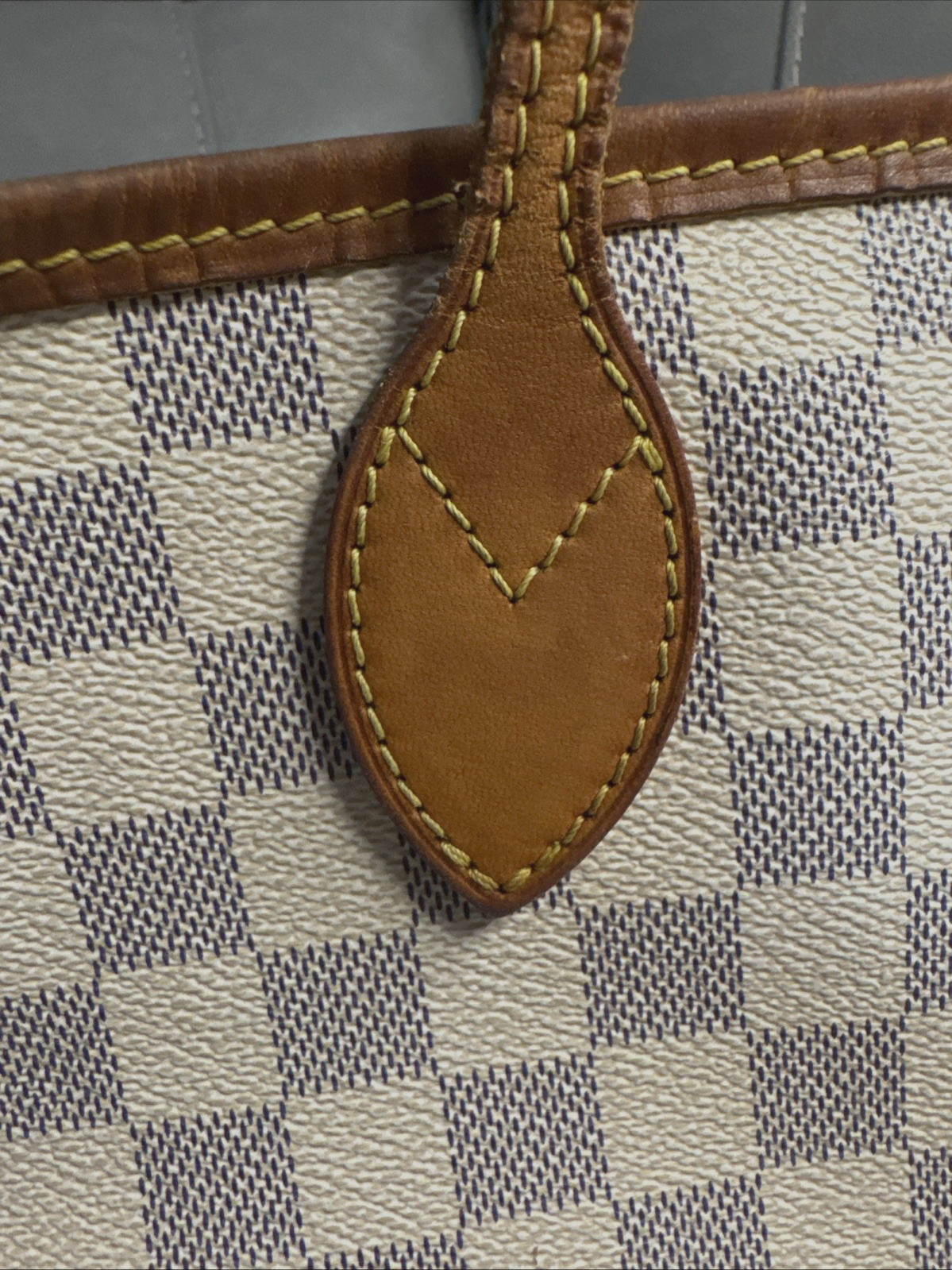 Authentic Louis Vuitton Neverfull PM Damier Azur Canvas Tote Shoulder Bag