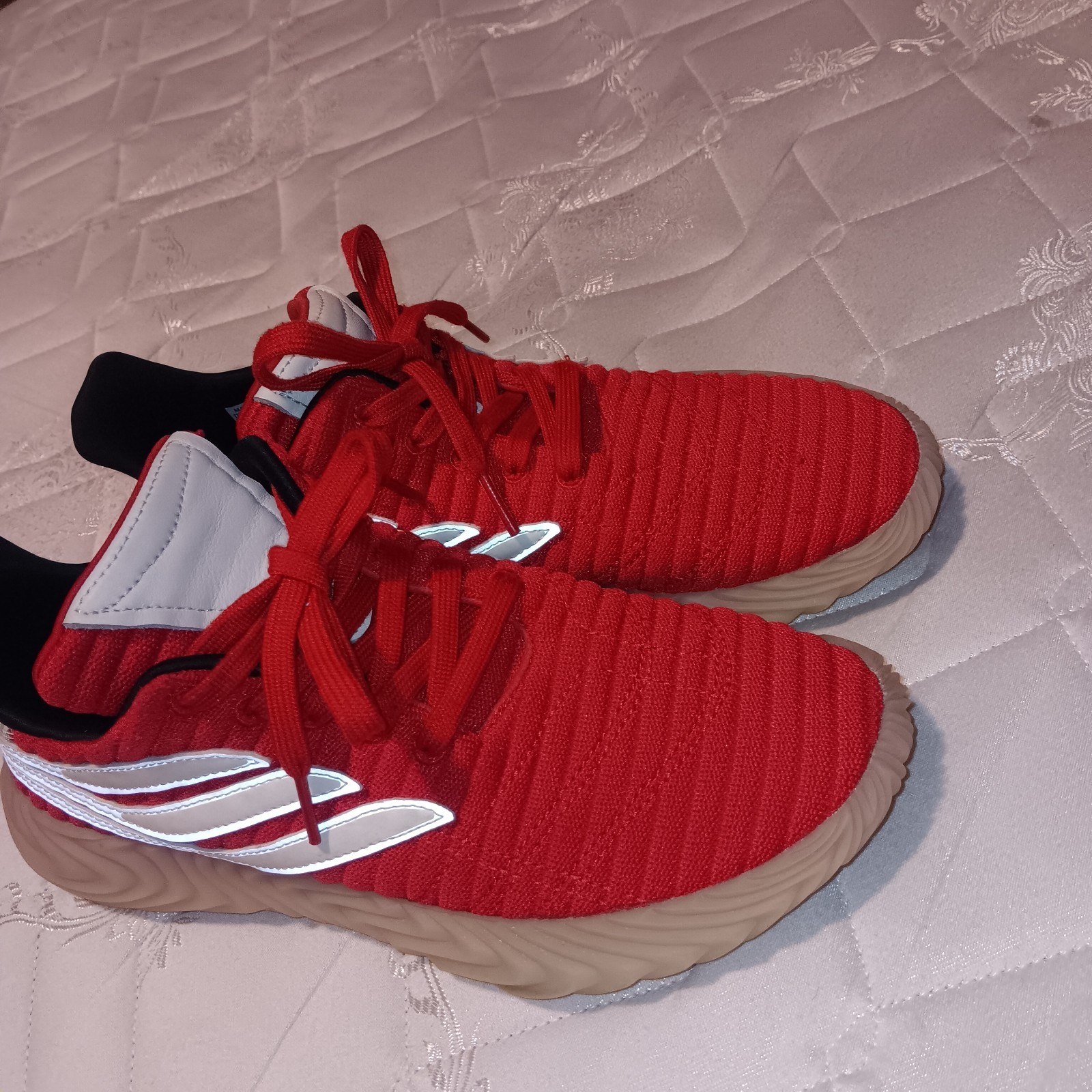 adidas Men’s Low Top Lace-Up Athletic Sneakers Red/White/Black