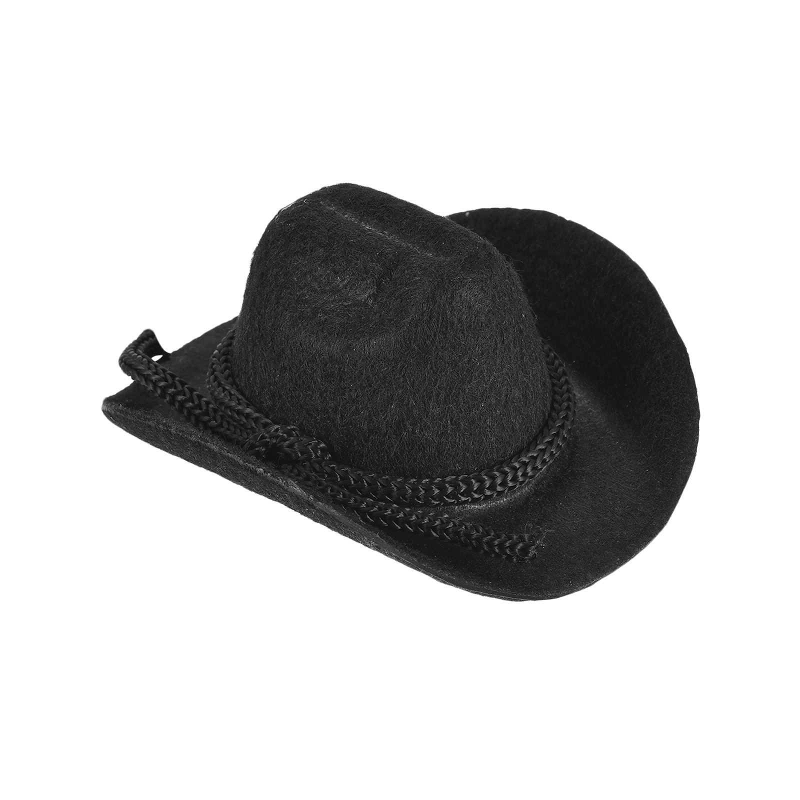 Black Mini Cowboy Hats for Crafts Dolls Wedding, 8.5cm x 7.1cm x 4cm