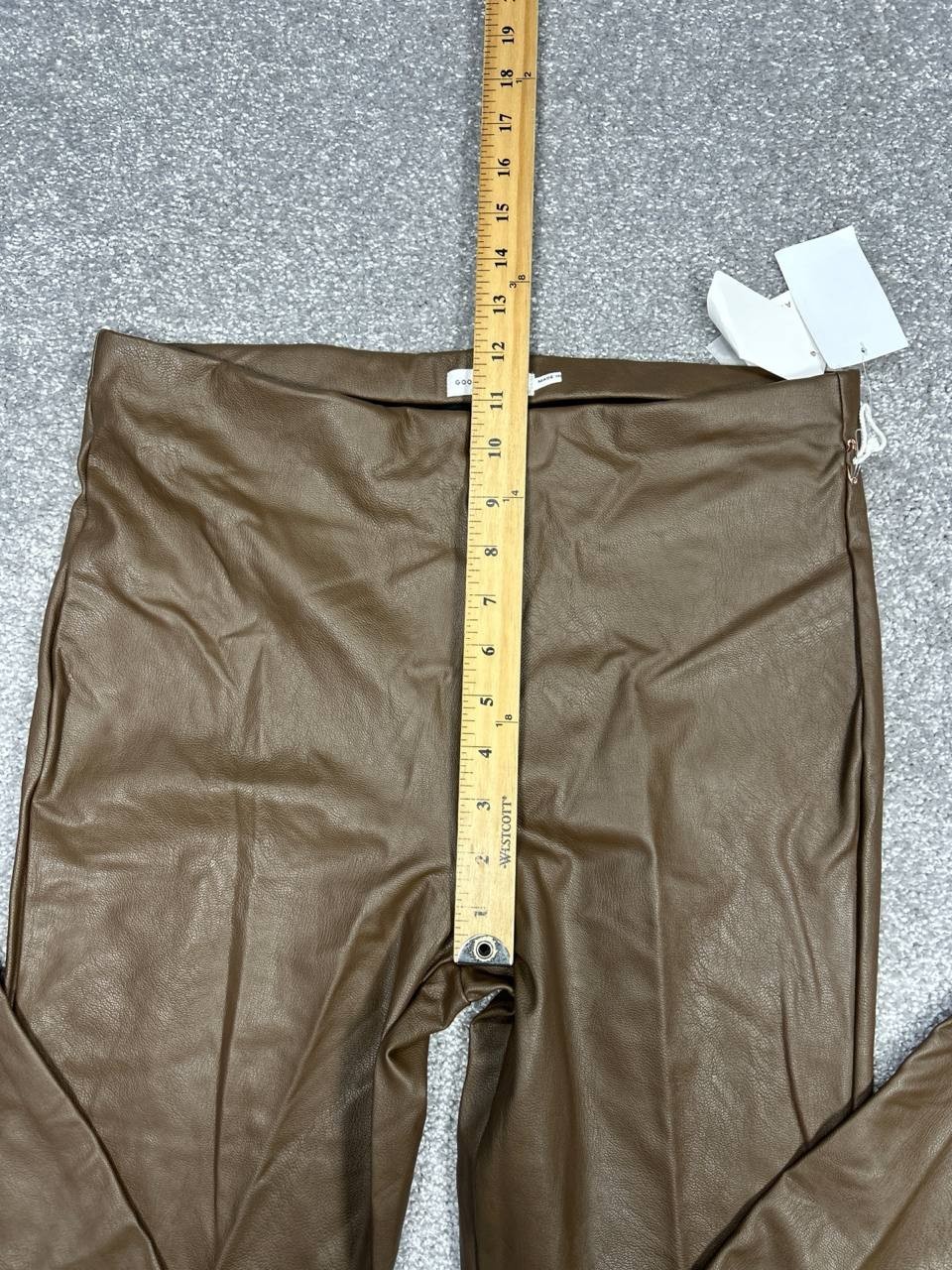 Good American Faux Leather Legging Pants Womens 4 Brown High Rise Skinny Leg New