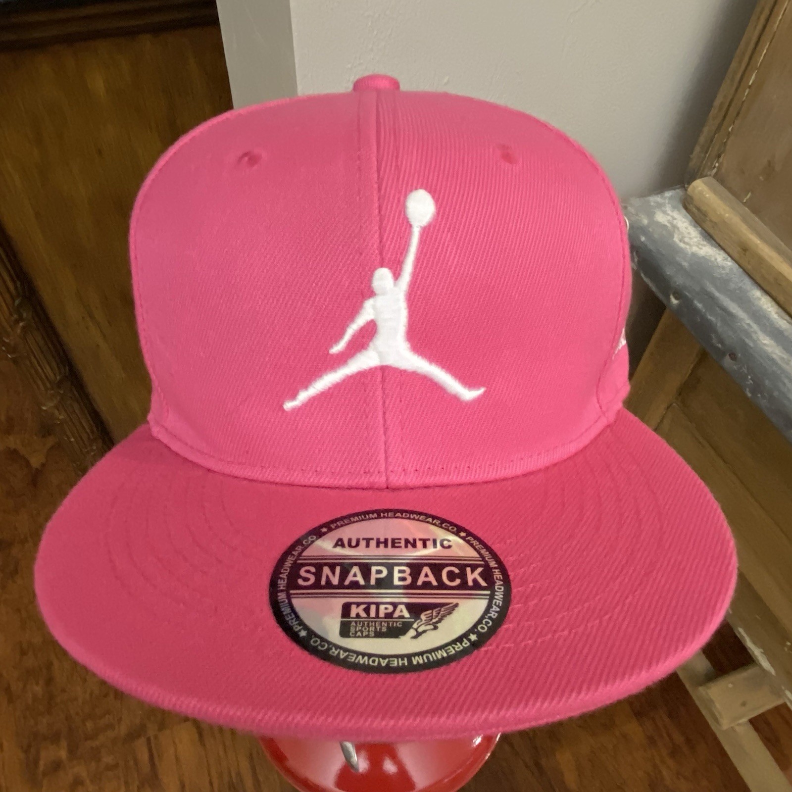 ☄️KIPA Pink Adjustable Snapback Hat Solid Unisex Adults One Size Jumpman Logo🔥
