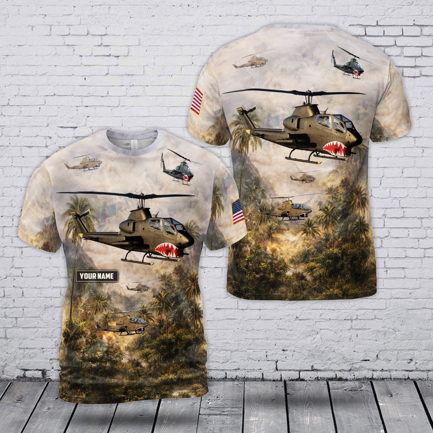 Custom Name Bell AH-1 Cobra T-Shirt Shirt For Dad
