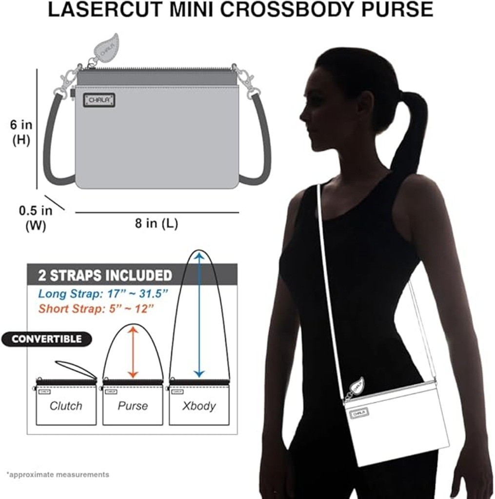Chala CRAB LaserCut Mini Crossbody Purse Handbag Convertible Straps NWT