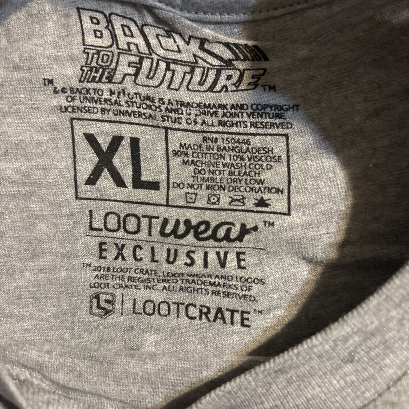 BACK TO THE FUTURE T-Shirt LOOTwear 2018 Exclusive LOOT CRATE Delorean L BTTF