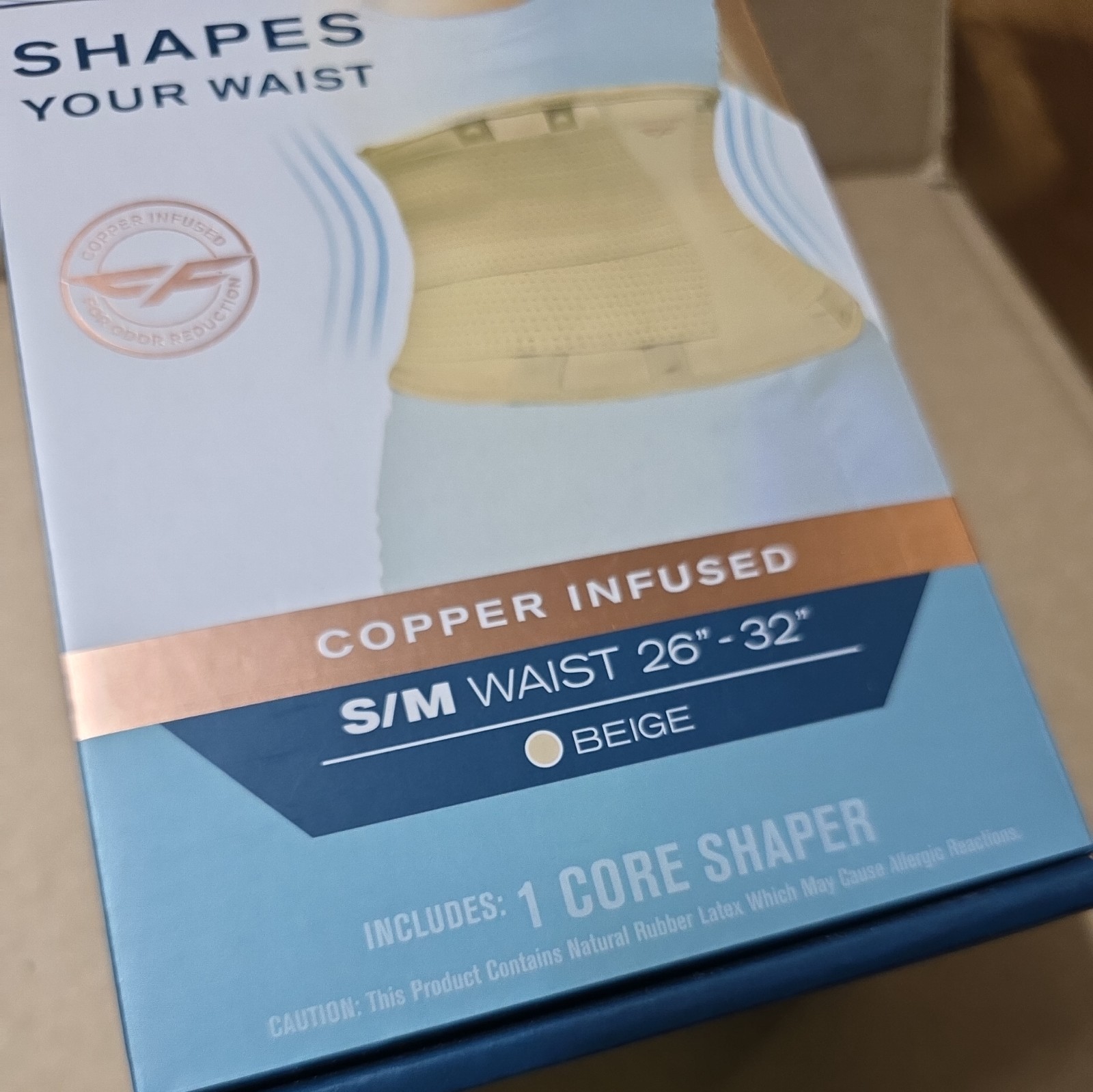 Copper Fit Core Shaper Beige S/M (26″-32″) – 1 Pack – New