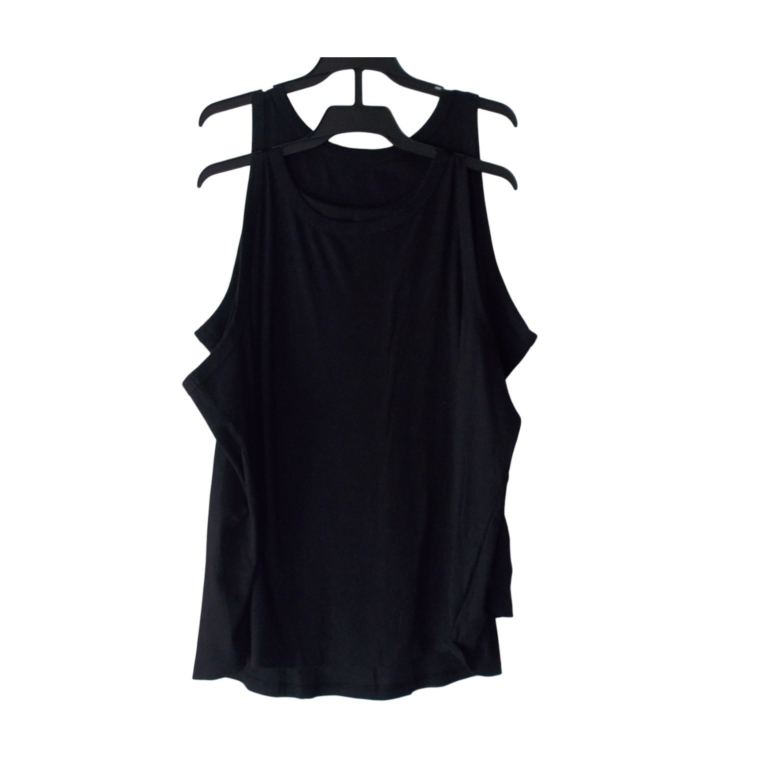 NWT TERRA & SKY Set of 2 Black Soot High Neck Ribbed Tank Top Sz 3X 24/26