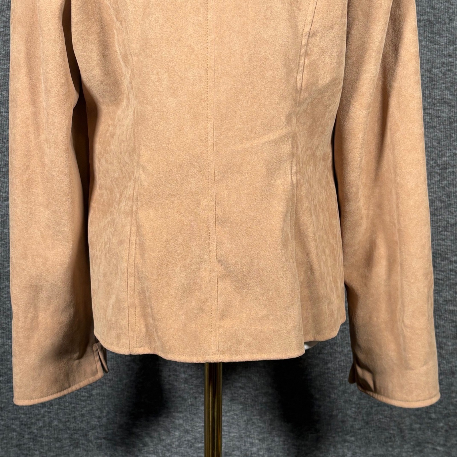 Harve Benard Faux Suede Light Brown Tan Blazer Jacket Womens Small