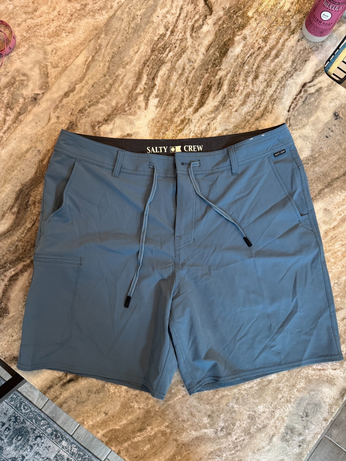 Salty Crew Transom Tech 18″ Hybrid Walk Shorts – Channel Blue