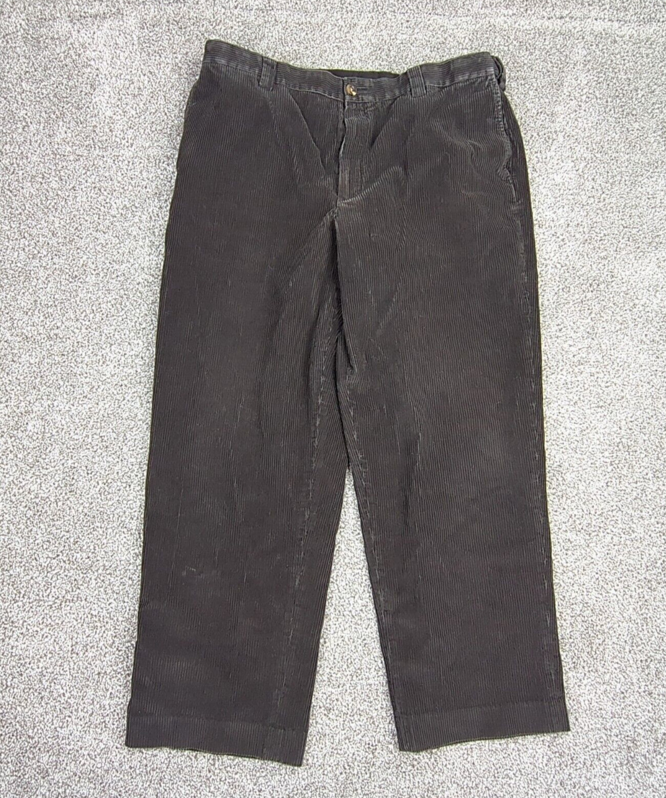 LL Bean Pants Mens 38 Black Corduroy Club Pant Casual Dressy Preppy Big Whale