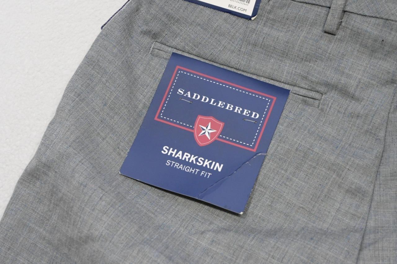 Saddlebred Performance Dress Pants Sharkskin Gray Mens Sz 32 x 32 NWT $68