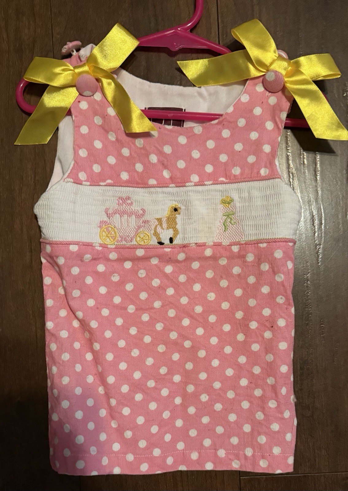 Lil Cactus Boutique Toddler Girls Pink/White Polka Dot Smocked Dress 2T