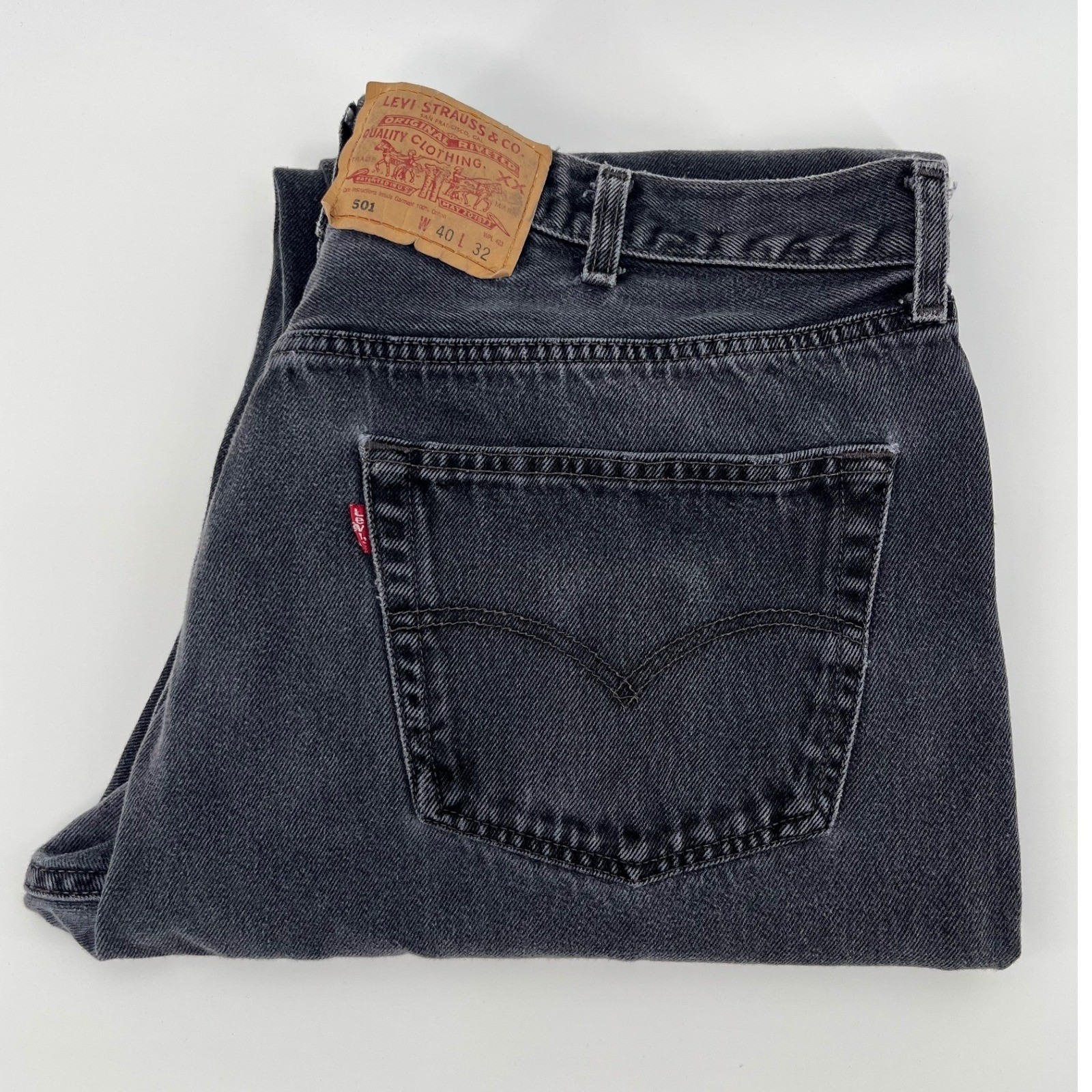Levi’s 501 XX Jeans Mens 40×32 Black Vintage 90s Straight Leg Denim 00501-0660