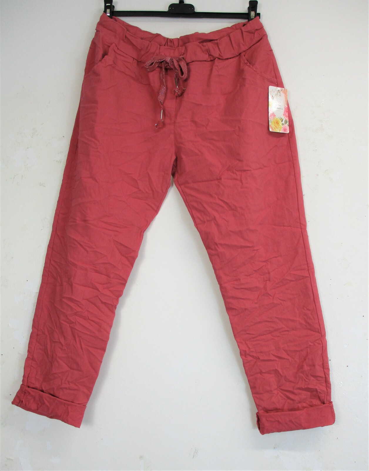 LagenLook Ladies Stretchy 95% Cotton ‘Magic’ Trousers/Pants: Size Reguar & PLus