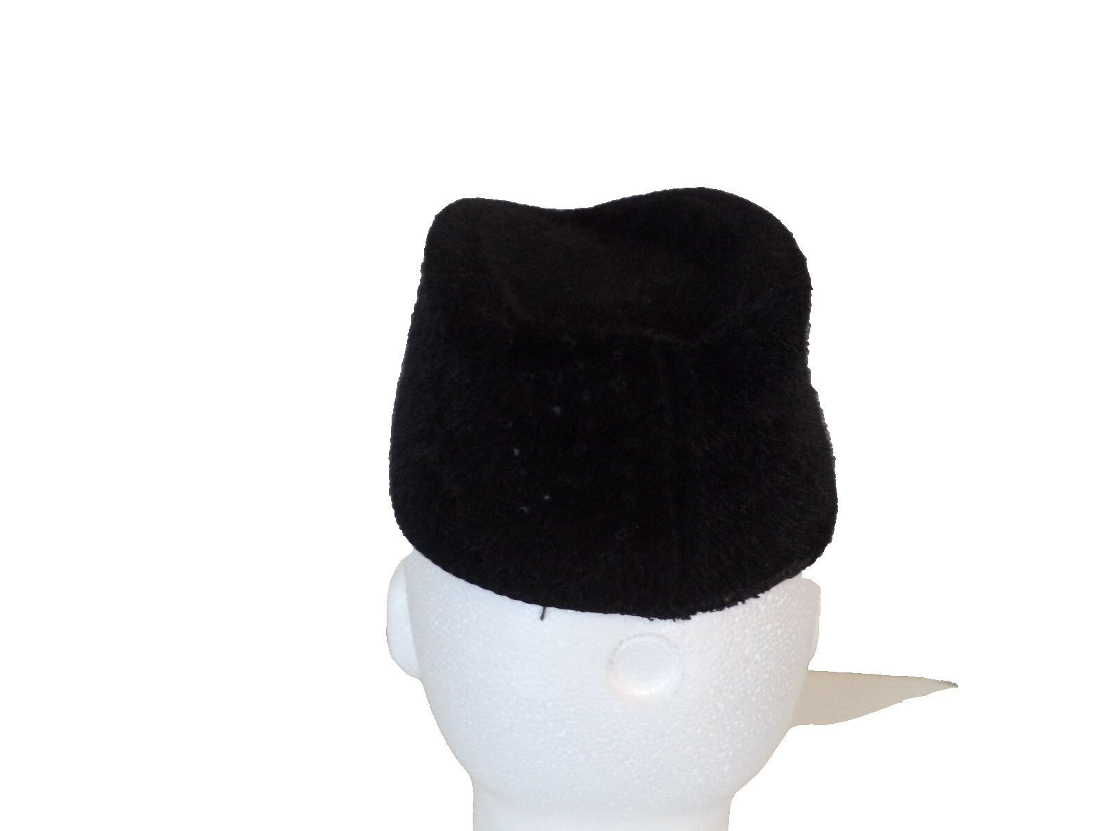Men’s Black Handmade African Traditional Fur Perch Hats. One Size. 20 Inches Cir