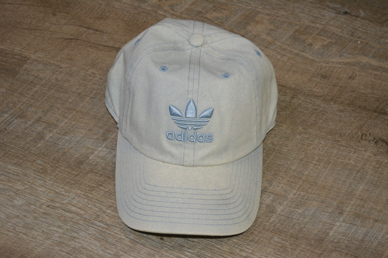 Adidas Denim Hat Strap Back Stone Washed Blue Three Stripe Clothing