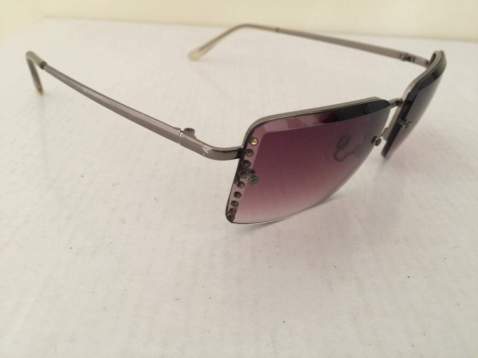 Gloria Vanderbilt Sunglasses metal Semi Rim square gray purple grad 54[] 17 135