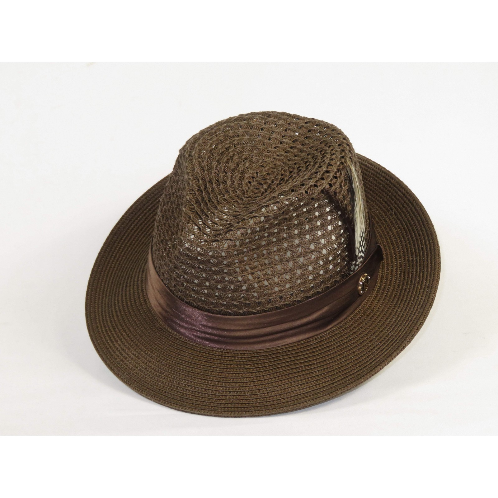 Men’s Summer Spring Braid Straw style Hat by BRUNO CAPELO JULIAN JU918 Brown