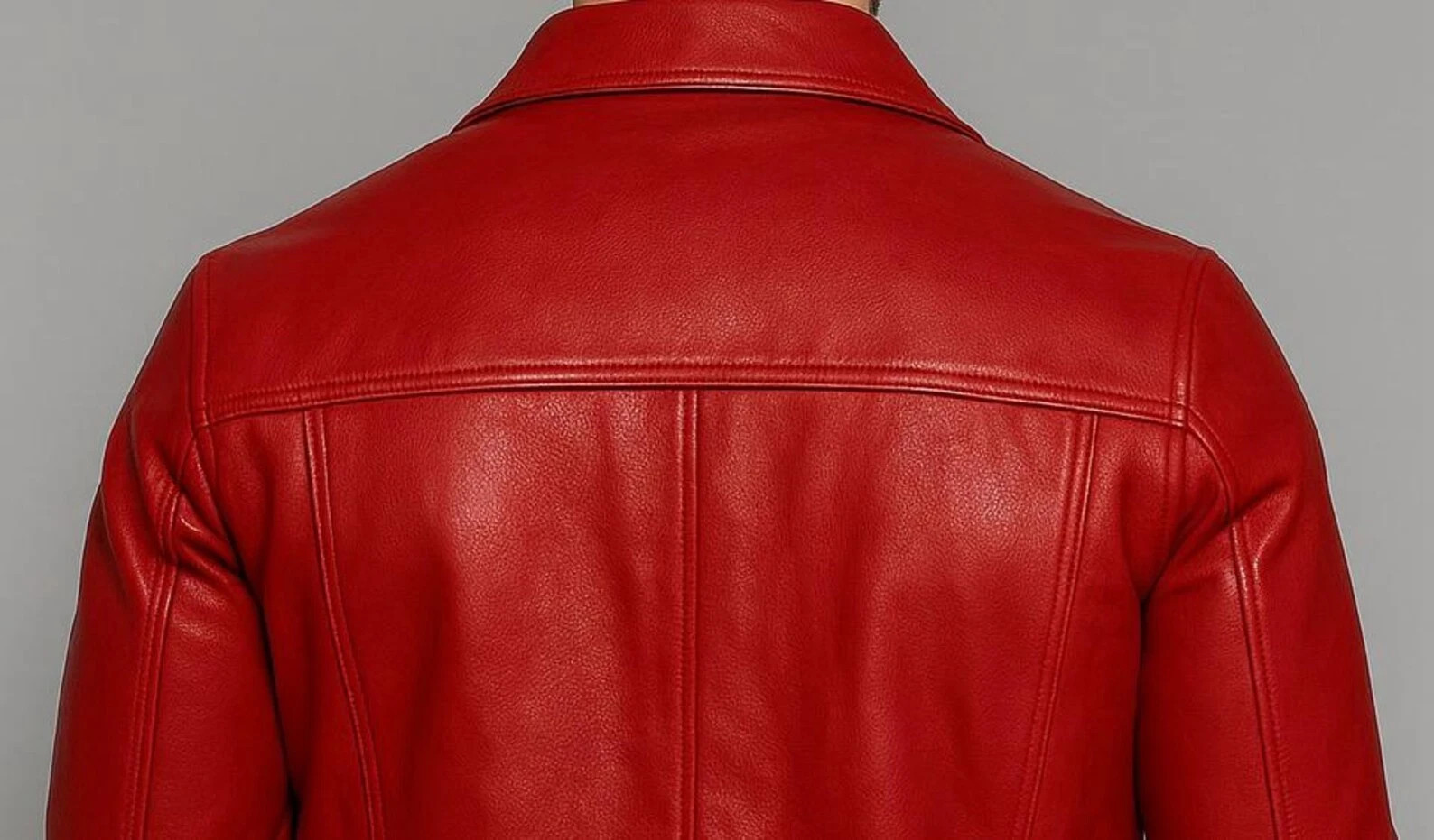 Leather Trucker Jacket for Men Red Pure Suede Custom Made Size S M L XXL 3XL
