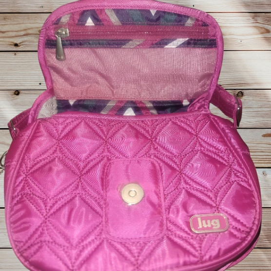 LUG Mini Crossbody – Swing/Orchid – Magenta Dark Pink – Adjustable Strap – RFID