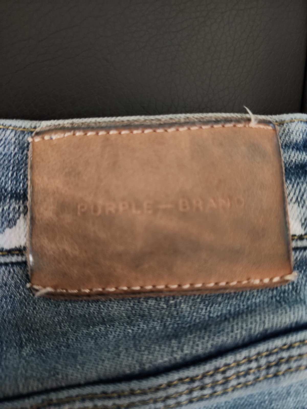 Purple Brand Luxury Distressed Paint Splattered Slim Fit Size 34