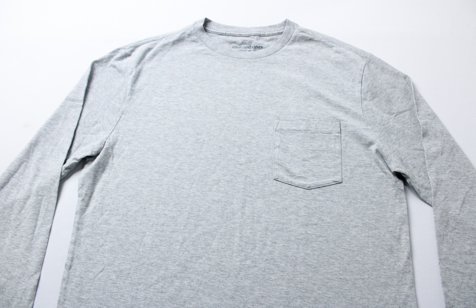 Vineyard Vines Men’s Blank Long-Sleeve Pocket T-Shirt AP2 Grey Heather Small NWT