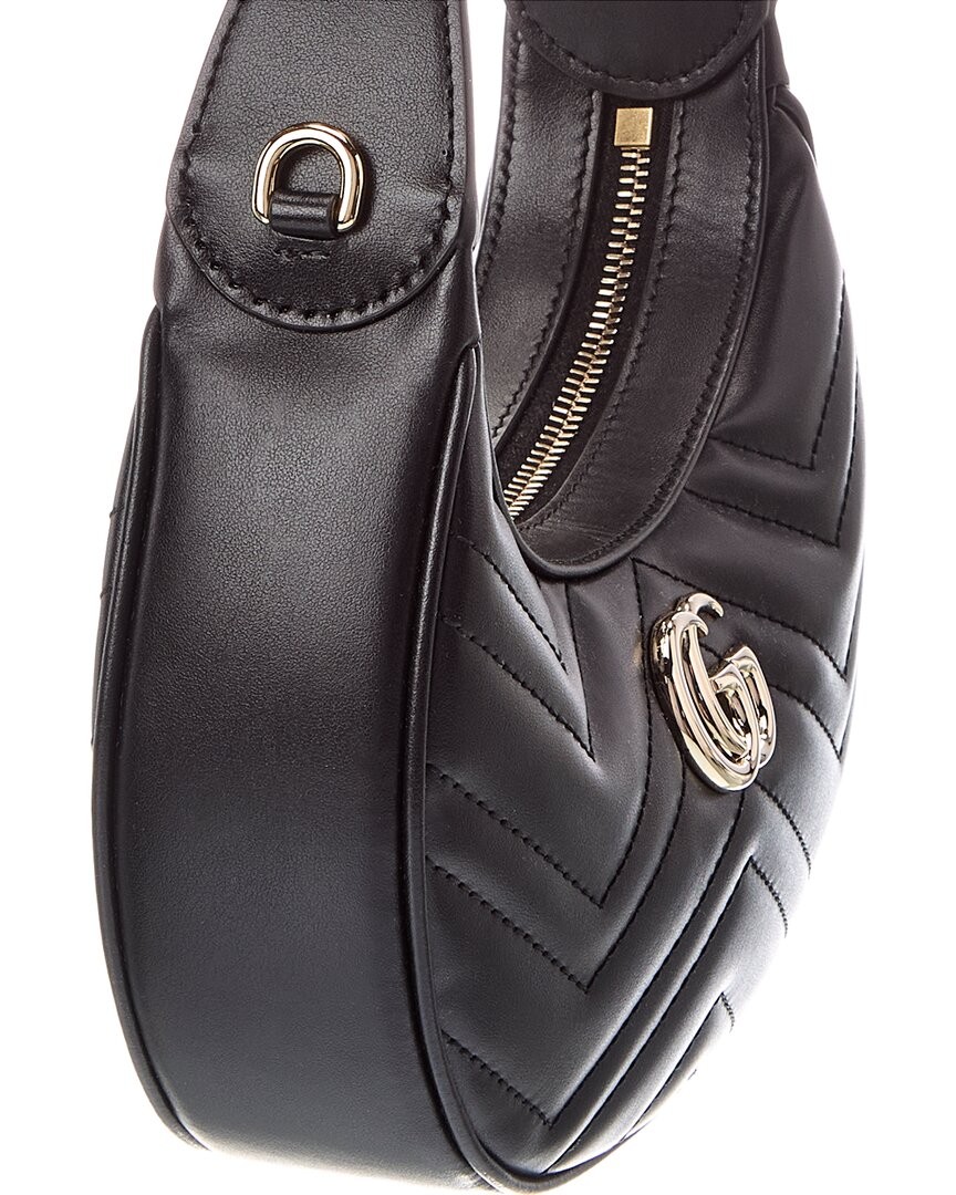 Gucci Gg Marmont Small Leather Hobo Bag Women’s Black