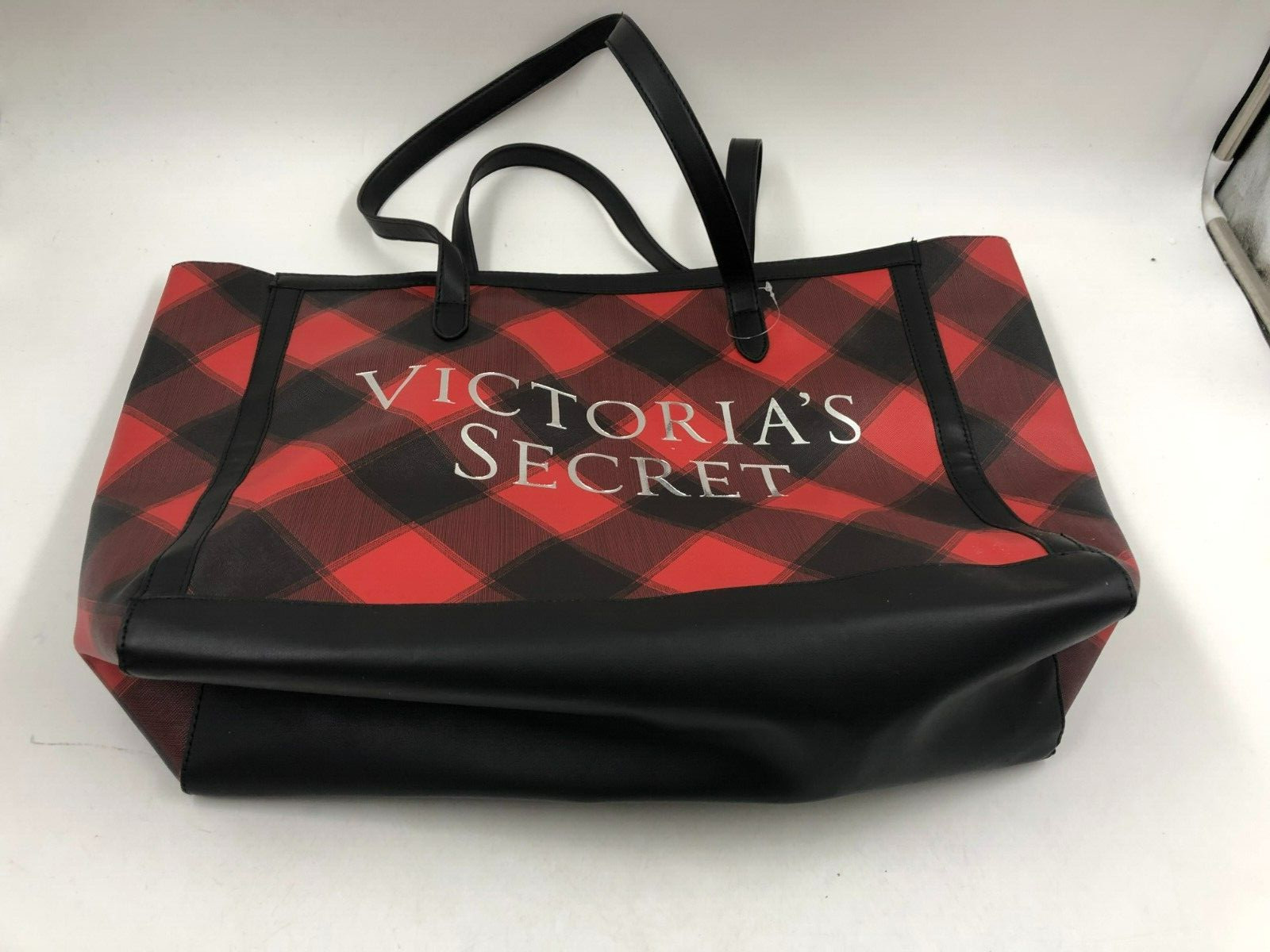 New🔥Victoria Secret 19in Red & Black tote AA02B02030