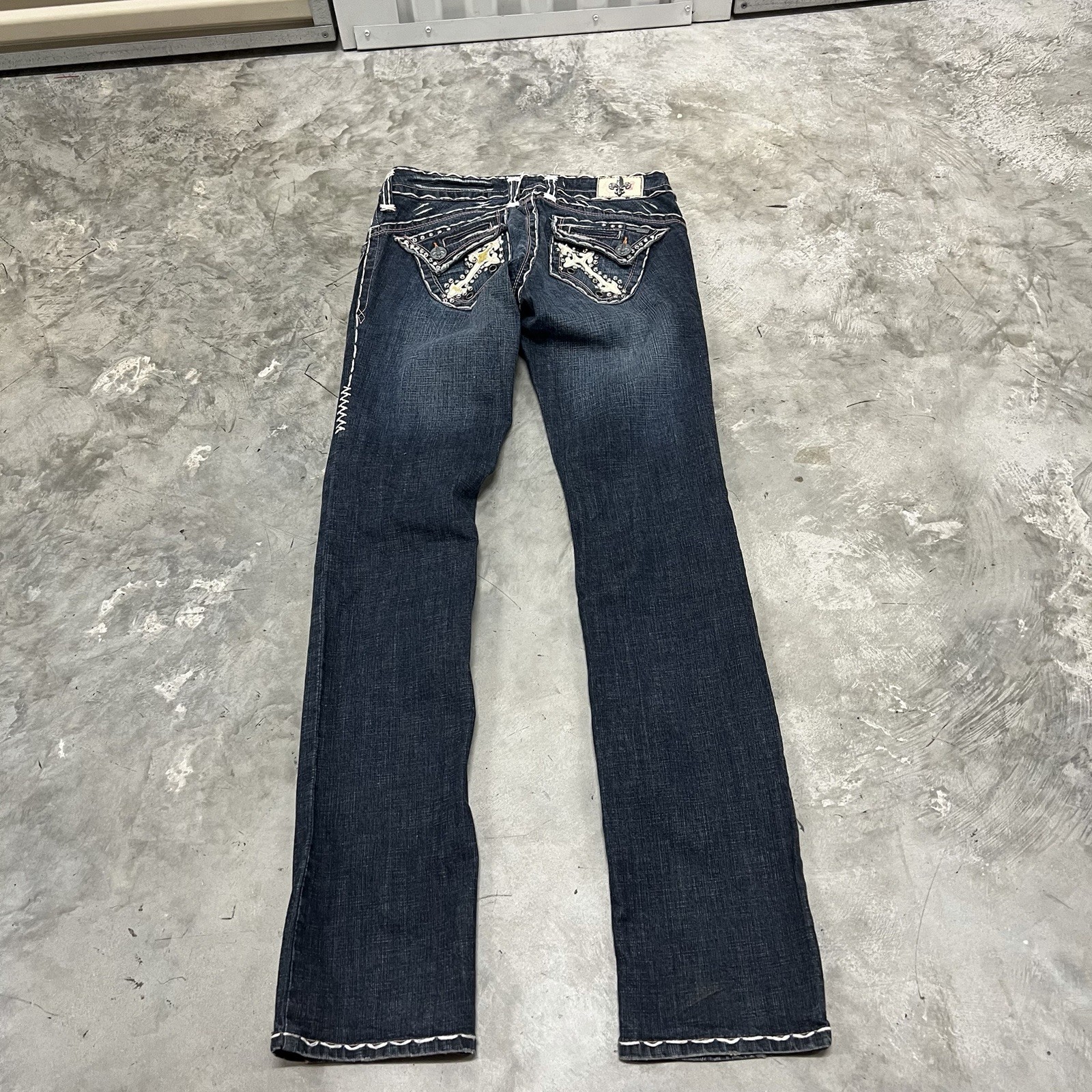 Laguna Beach Embellished Bling Straight Skinny Jeans Size 30×34