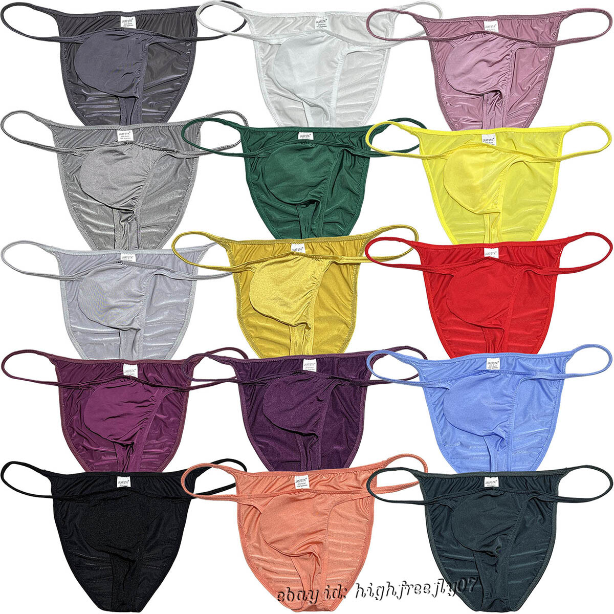 Men Shiny Skimpy Briefs Underwear Male Pouch String Briefs Ice Silk Thin Panties