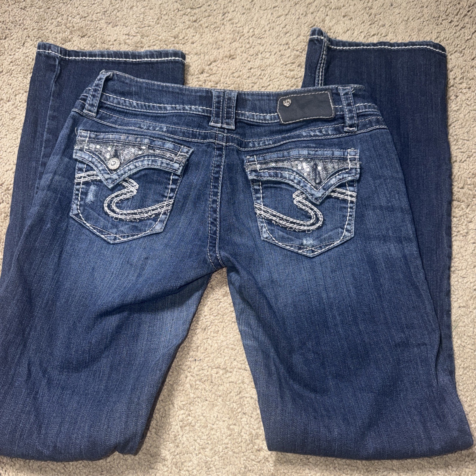 Silver Jeans Dawson Bootcut Jeans Womens 29×32 Dark Wash Stretch Denim