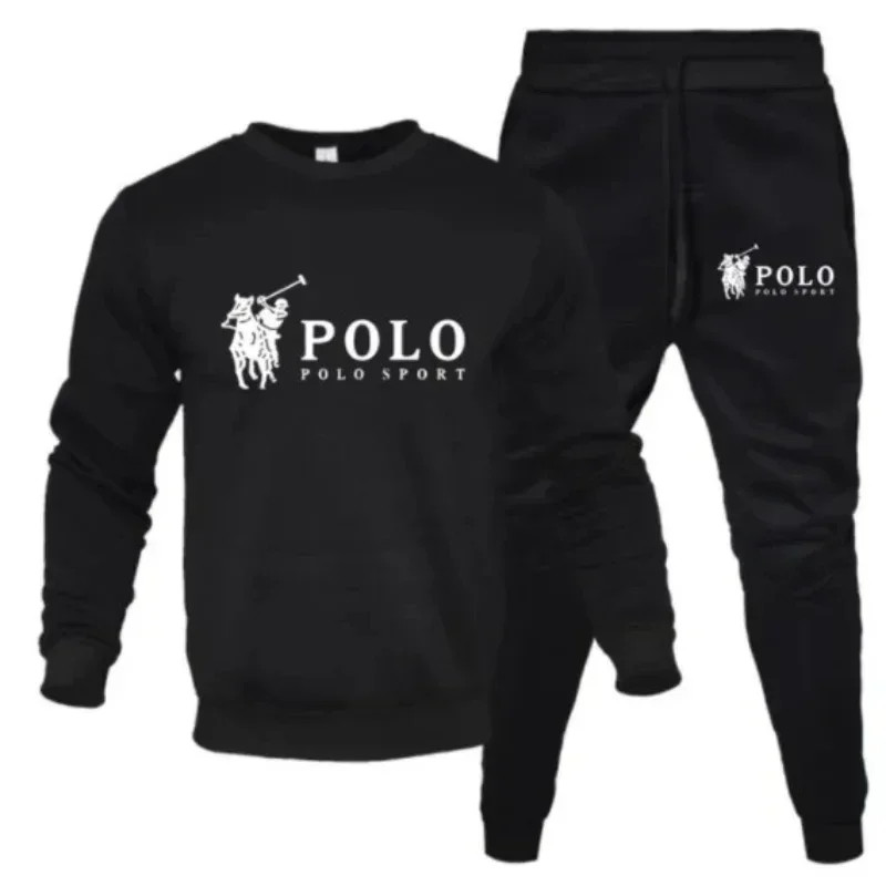 Men Autumn Winter Sweatshirt and Jogger Pants Set Casual Fitness Outfit