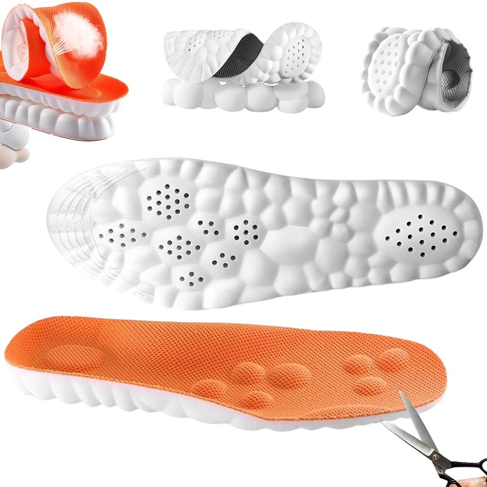4D Massage Sports Insoles – Ultra Soft, Shock Absorption & Breathable Comfort