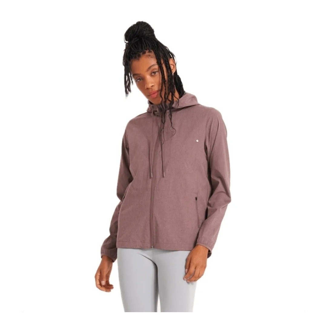 Vuori Outdoor Trainer Soft Shell Jacket Women Sz Small VW501 Hazel Mauve UPF 30+