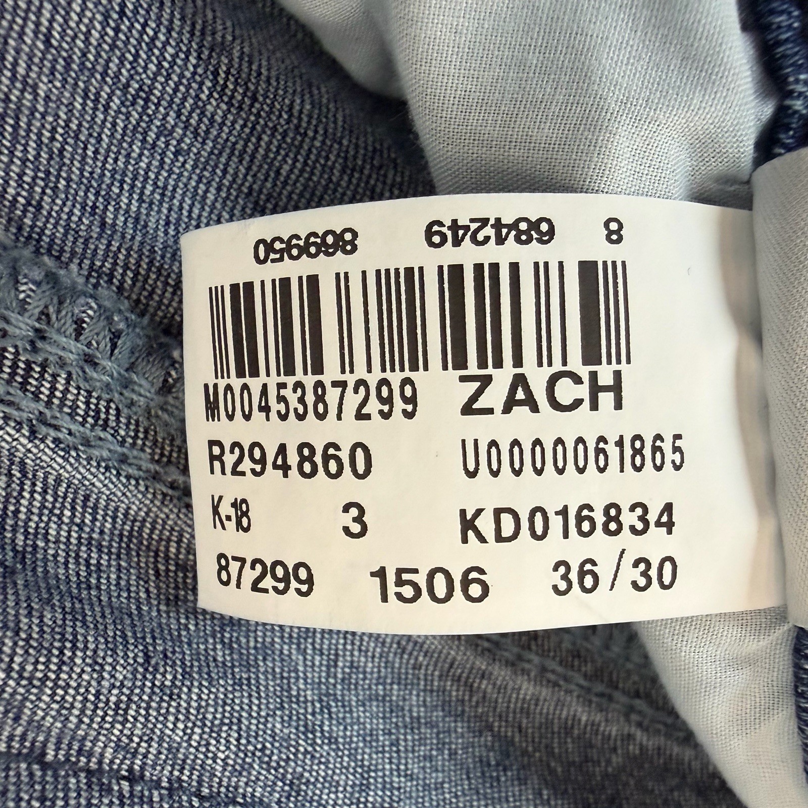 Mavi Zach Jeans Mens 36×30 Blue Straight Leg Stretch Denim Mid Rise Athletic