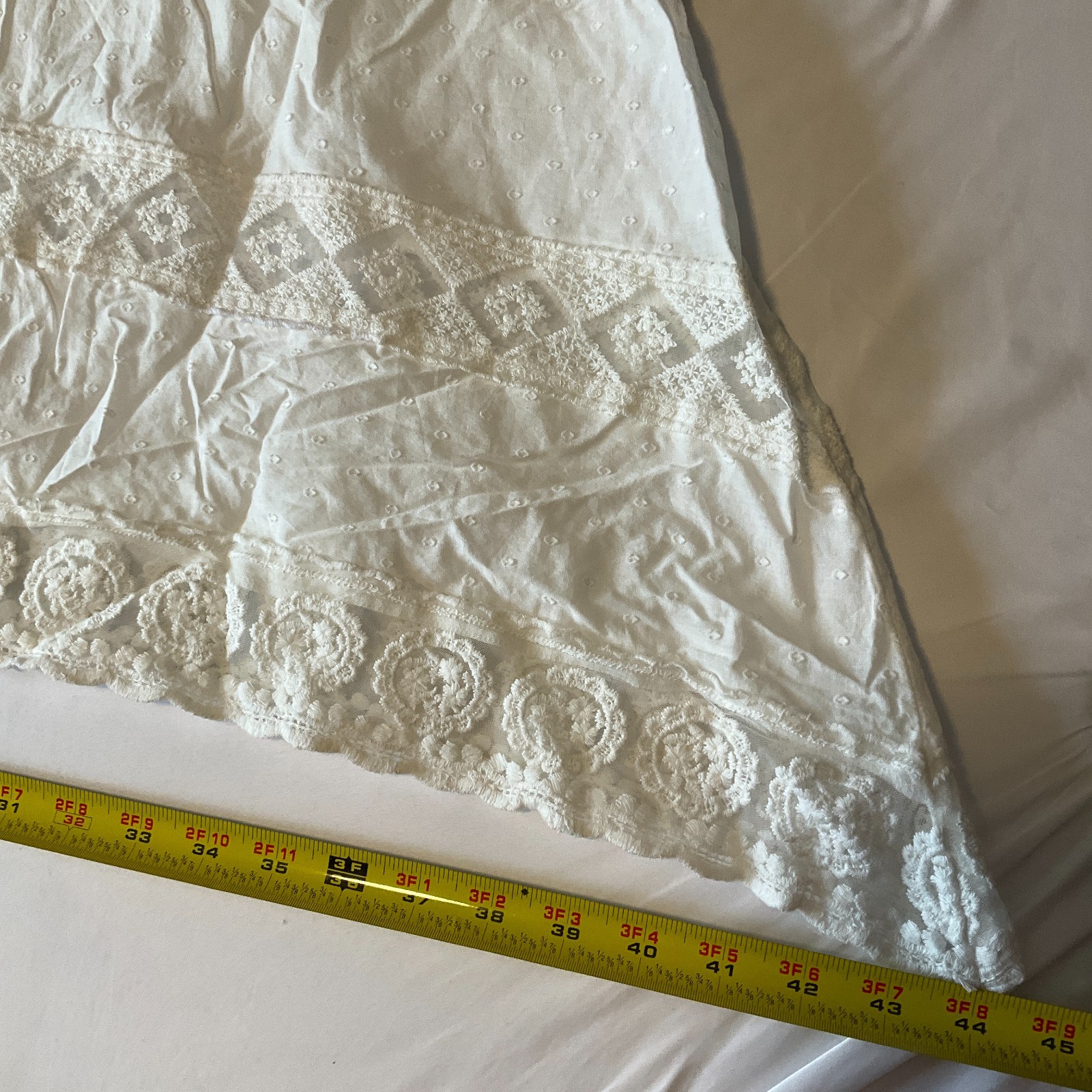 Accessorize London Beach Maxi Day Dress Womens Size L White Straps Lace Lined