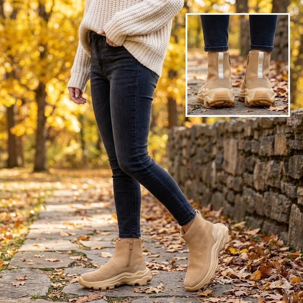 Sorel Kinetic Breakthru Acadia Waterproof Boots Womens 10 Tawny Tan Suede Zip