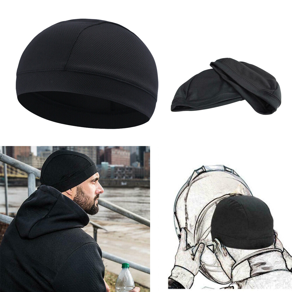 Men Summer Cooling Dome Skull Cap Biker Motorcycle Head Wrap Headband Beanie Hat
