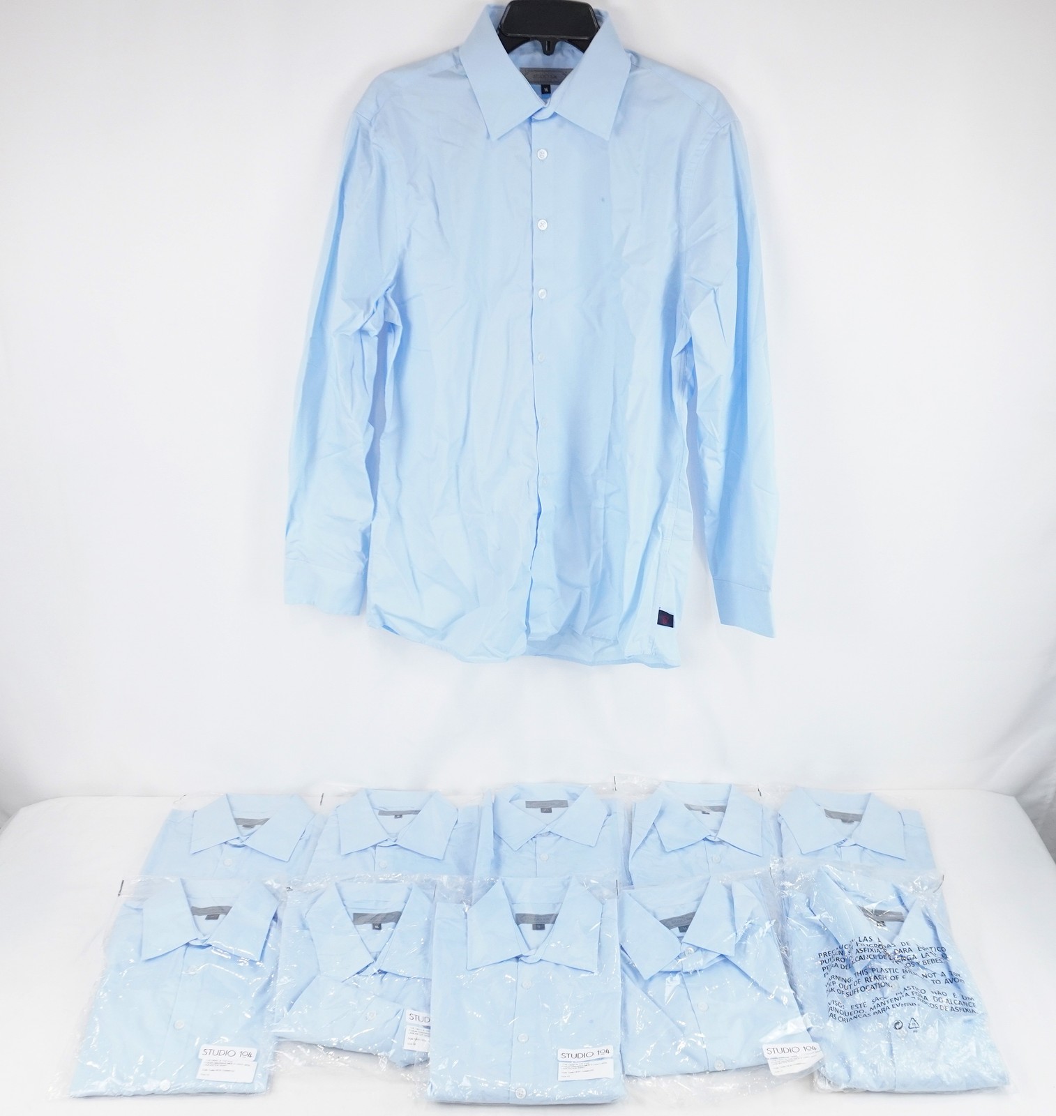 Studio 104 Light Sigil Lancaster Blue Dress Shirts Men’s Various Sizes Lot of 11