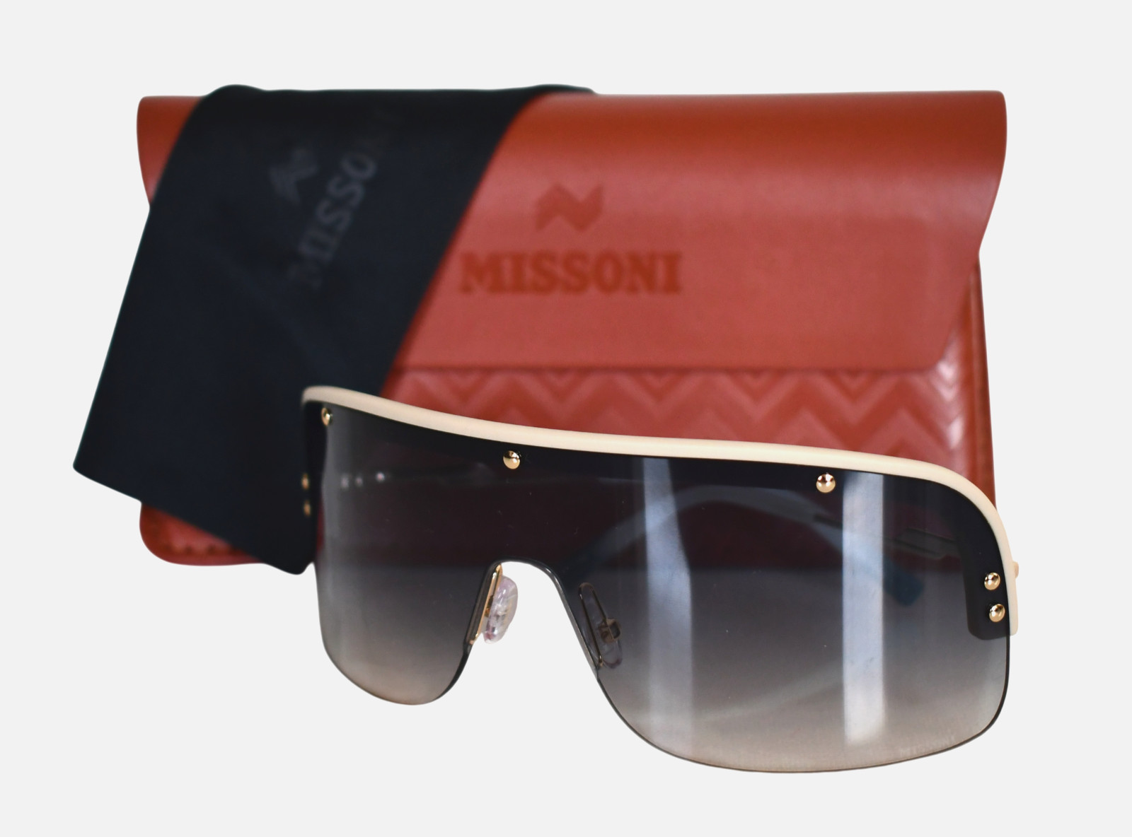 NEW MISSONI MIS 0185/S Blue Shaded Peach SHIELD Sunglasses 99-01-115