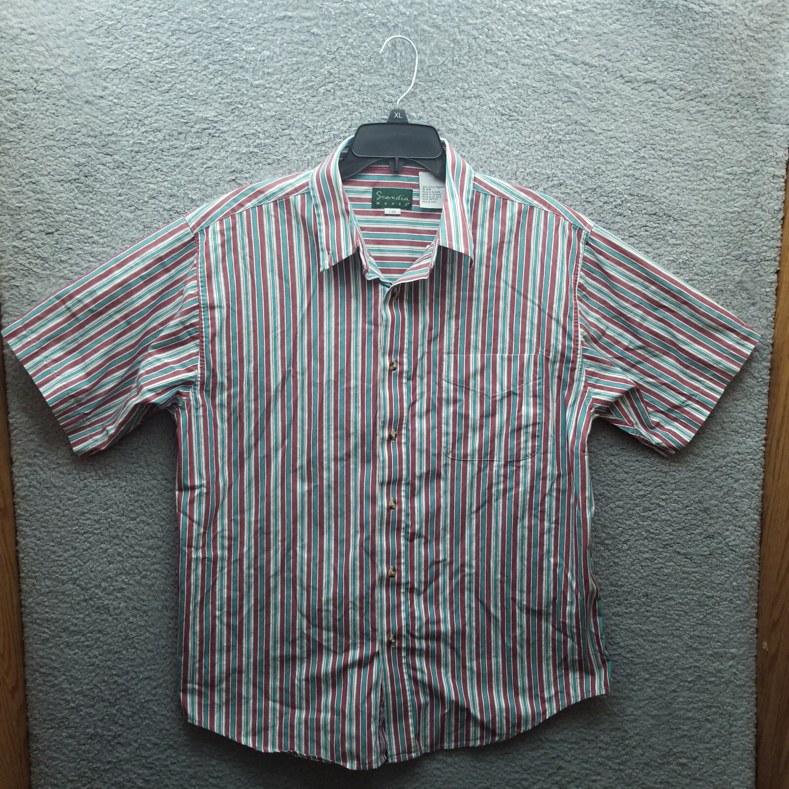 Scandia Woods L Striped Multicolor Button-Down Shirt 50.25″ 28.75″ 10.25″