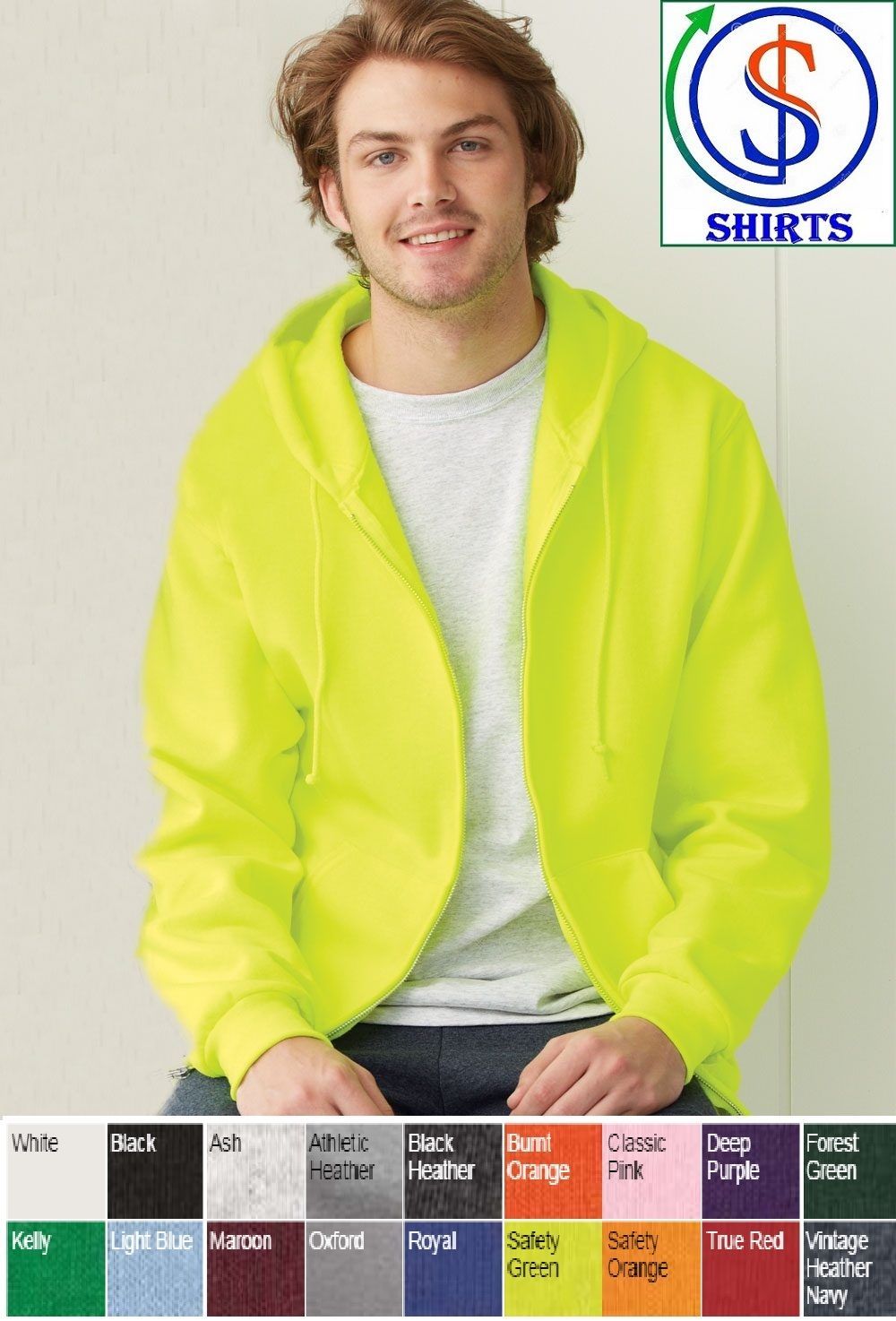 JERZEES – NuBlend® Full-Zip Hooded Sweatshirt 993MR Men’s S-3XL size New on SALE