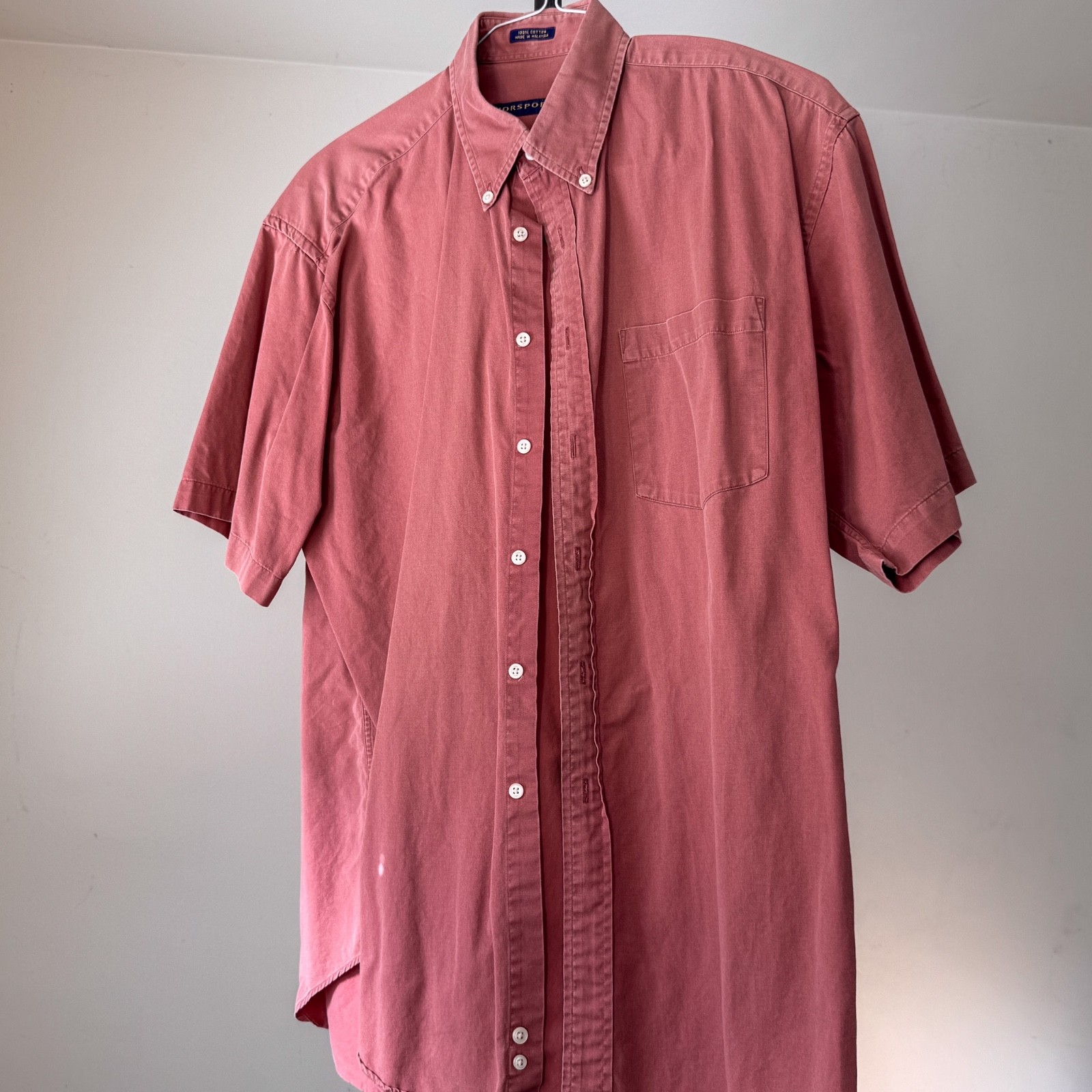 Norsport mens size M short sleeve shirt Nantucket Red solid color