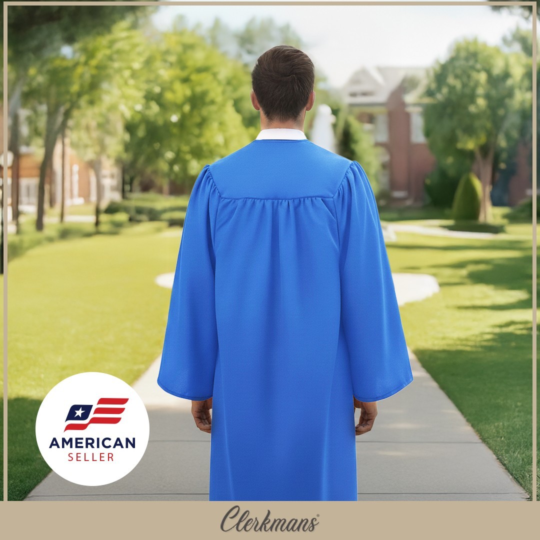 Matte Royal Blue High School/Bachelor Graduation Gown