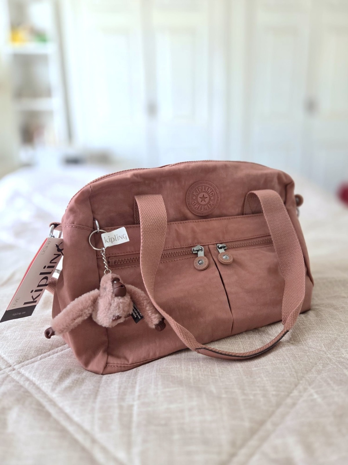 NEW Kipling Klara Satchel Crossbody bag (Kind Rose) with adjustable strap